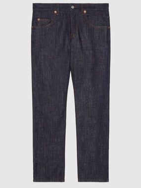 size 28 Gucci Tapered Washed Jeans Dark Blue Denim